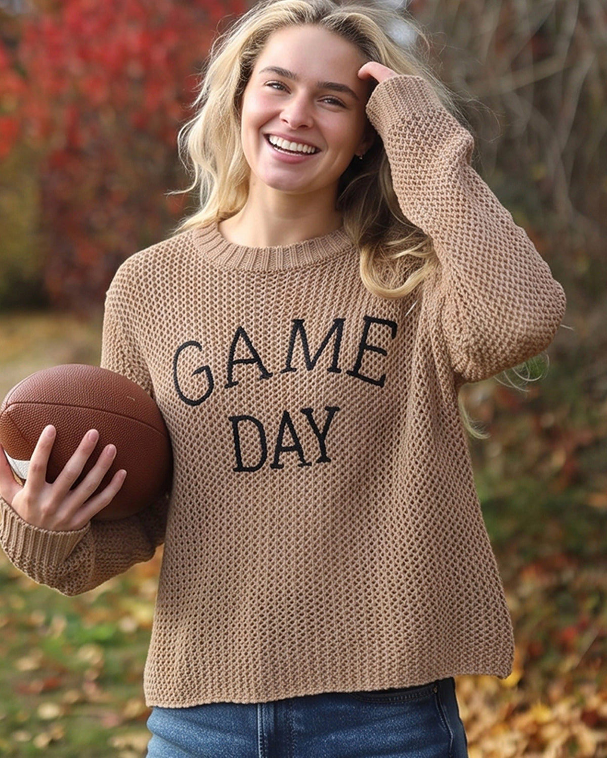 Purl-Knit Game Day Crew Chunky Cotton in Dark Cedar/Black