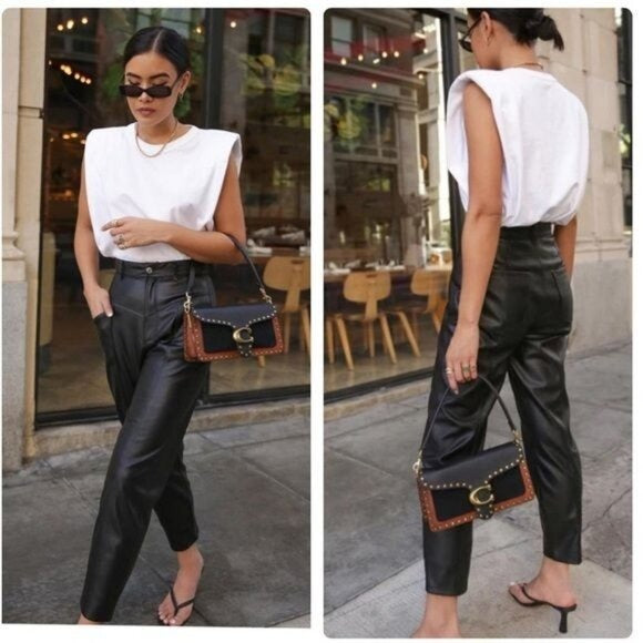 80's Corsy Faux Leather Pants