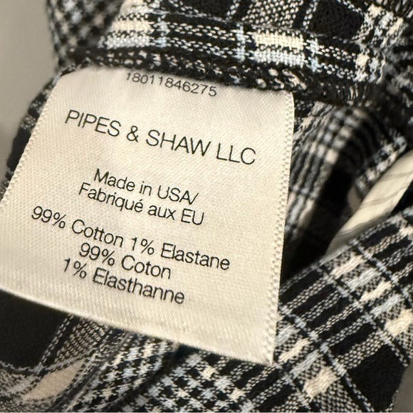 Honolulu Plaid Skinny Pant in Black/White/Blue Size 12