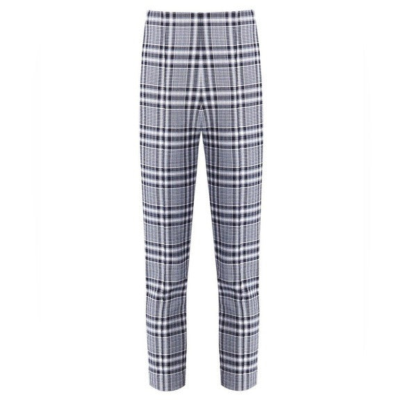 Honolulu Plaid Skinny Pant in Black/White/Blue Size 12