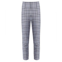 Honolulu Plaid Skinny Pant in Black/White/Blue Size 12