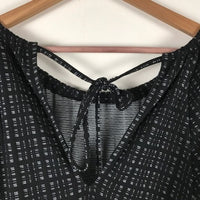 Black and White Textured Puff Sleeve Dress Size Small