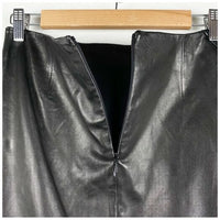 Leather Mini Skirt With Slit in Black Size 0