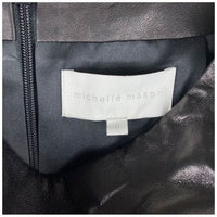 Leather Mini Skirt With Slit in Black Size 0