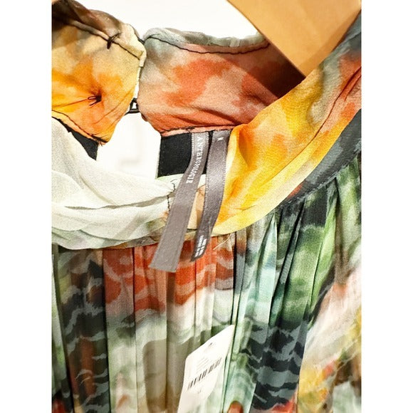 The Somerset Maxi Dress: Long-Sleeve Mock-Neck Chiffon - Medium