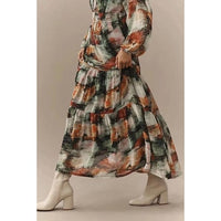 The Somerset Maxi Dress: Long-Sleeve Mock-Neck Chiffon - Medium