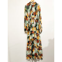 The Somerset Maxi Dress: Long-Sleeve Mock-Neck Chiffon - Medium