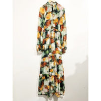 The Somerset Maxi Dress: Long-Sleeve Mock-Neck Chiffon - Medium
