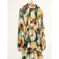 The Somerset Maxi Dress: Long-Sleeve Mock-Neck Chiffon - Medium
