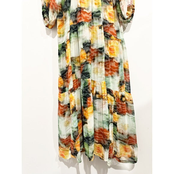 The Somerset Maxi Dress: Long-Sleeve Mock-Neck Chiffon - Medium