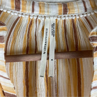 Tie Front Blouse in Neutral Motif