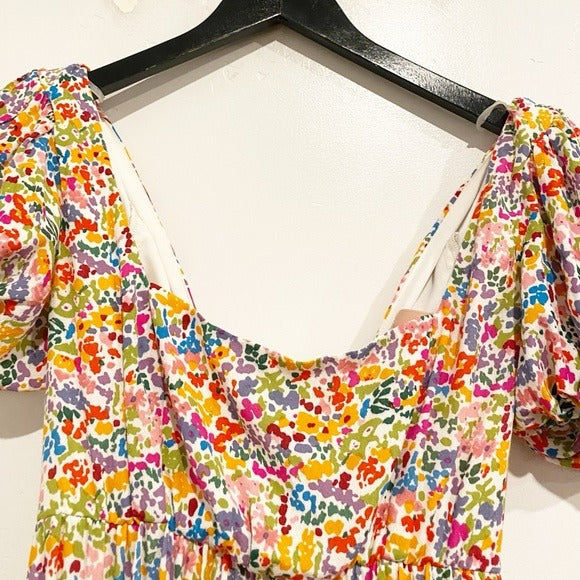 Linds Midi Dress in Rainbow Fields Size XS