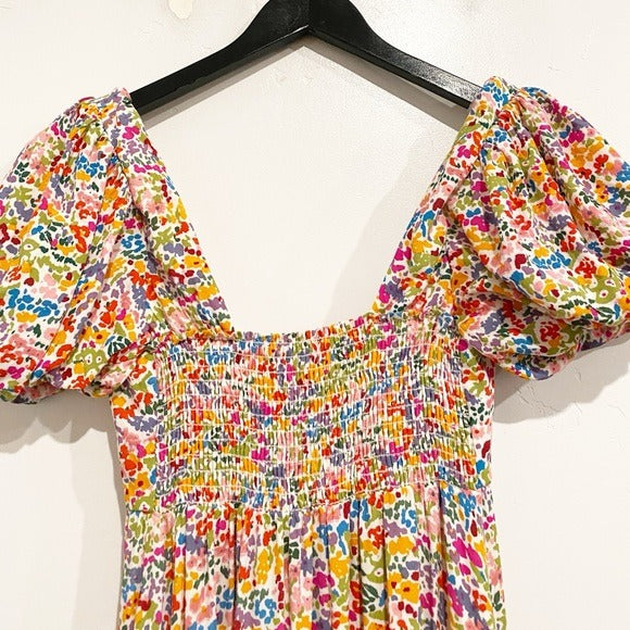 Linds Midi Dress in Rainbow Fields Size XS