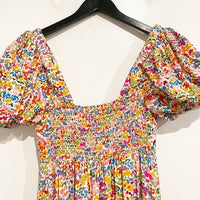 Linds Midi Dress in Rainbow Fields Size XS