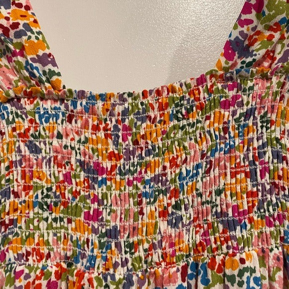 Linds Midi Dress in Rainbow Fields Size XS