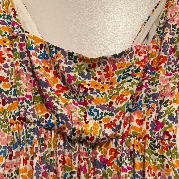 Linds Midi Dress in Rainbow Fields Size XS